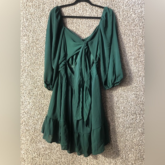 NWT EXLURA Lantern Sleeve Tie Back Mini Dress Sz XXL - Picture 6 of 7